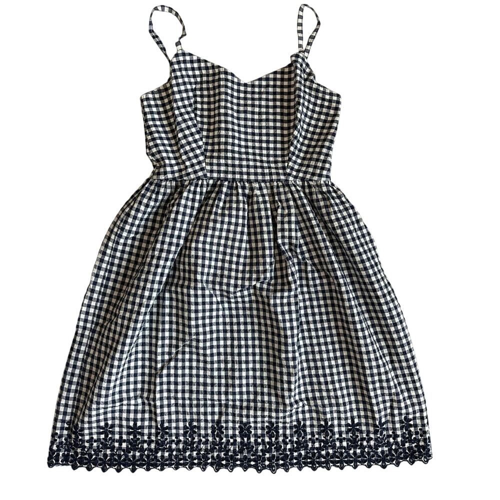 Draper James, Navy/White, Gingham, Lined, Mini Tank Dress- 0/2(Altered)
